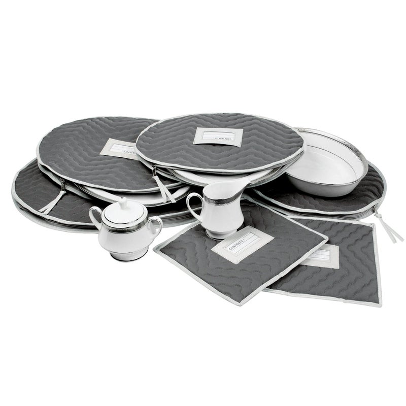 RICHARDS Richard's Homewares - Micro Fiber Deluxe Six Piece Accessory Storage Set - Gray - Image 1